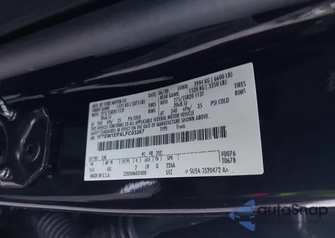 2020 Ford F-150 Xlt from USA, damaged, VIN 1FTEW1EPXLFC03267